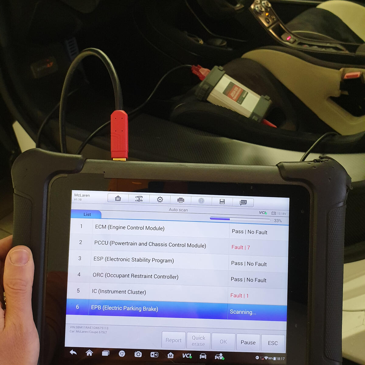 Untitled OBD-skanning – modulrapport på diagnosverktyg (McLaren)